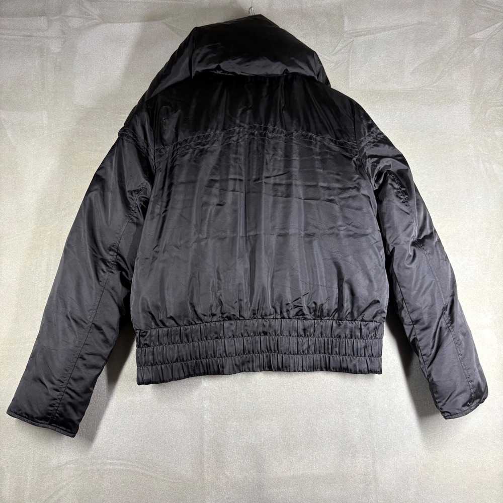 Vintage Baby Phat Y2K Black Satin Down Puffer Jacket Oversized Collar Medium - Picture 4 of 7
